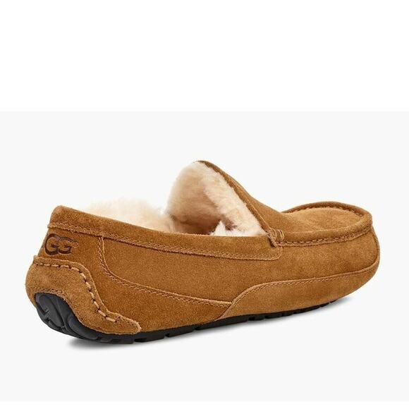 UGG Men's Ascot Brown Suede Wool Lining Moc Toe Moccasins Slippers Shoes 9 - Picture 3 of 12